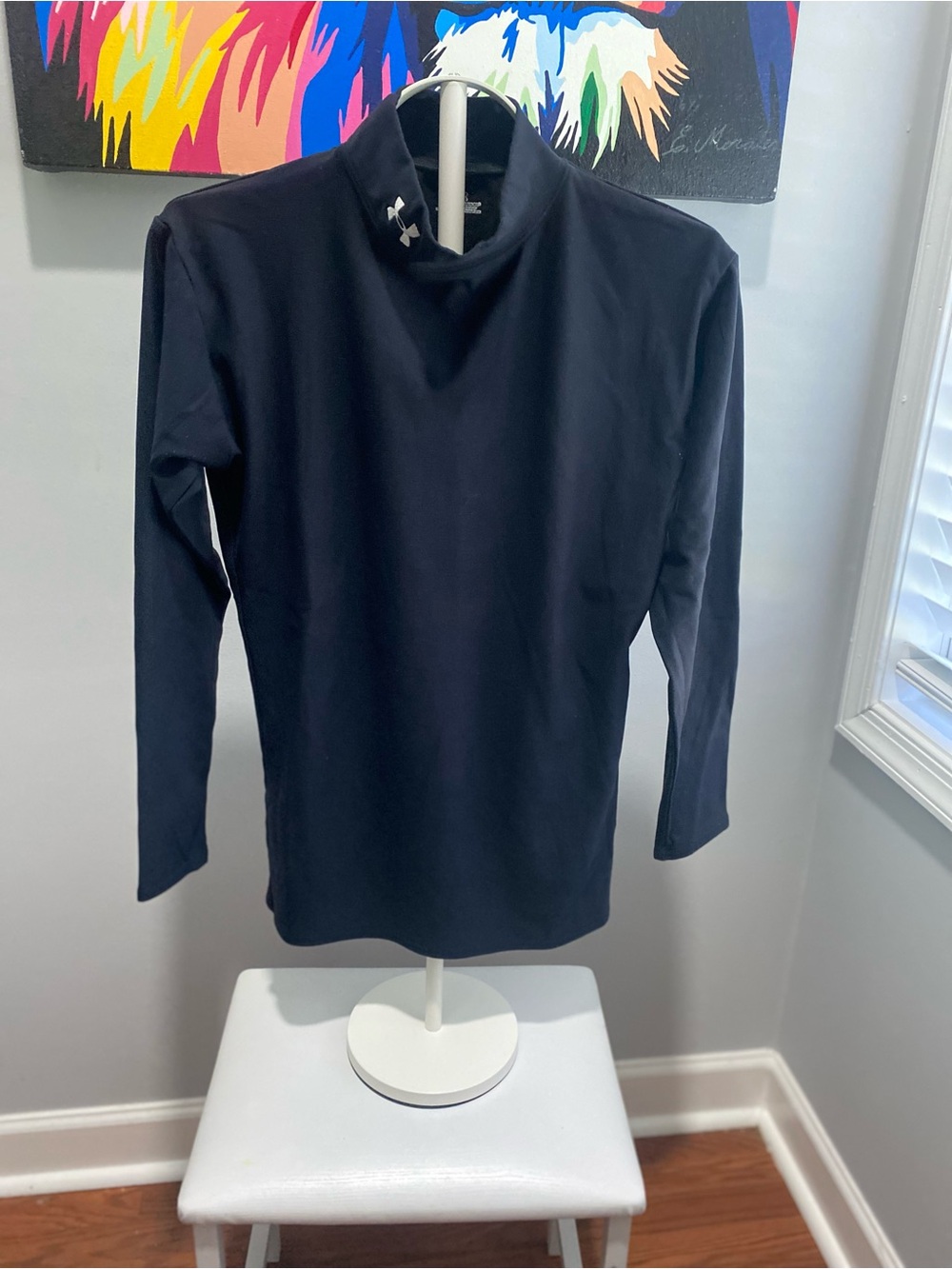 Under Armour Men’s Black Long-Sleeve Mock Neck Performance Top
